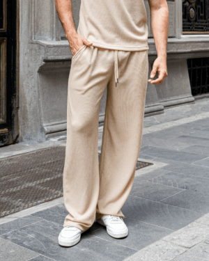 jogger beige set signorile para hombre