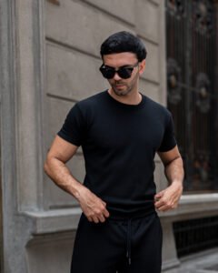 Polo Negro Set Classic Signorile para Hombre