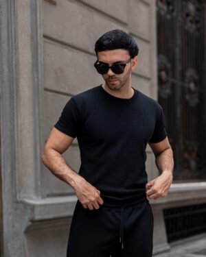 Polo Negro Set Classic Signorile para Hombre
