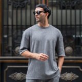 polo plomo over set para hombre