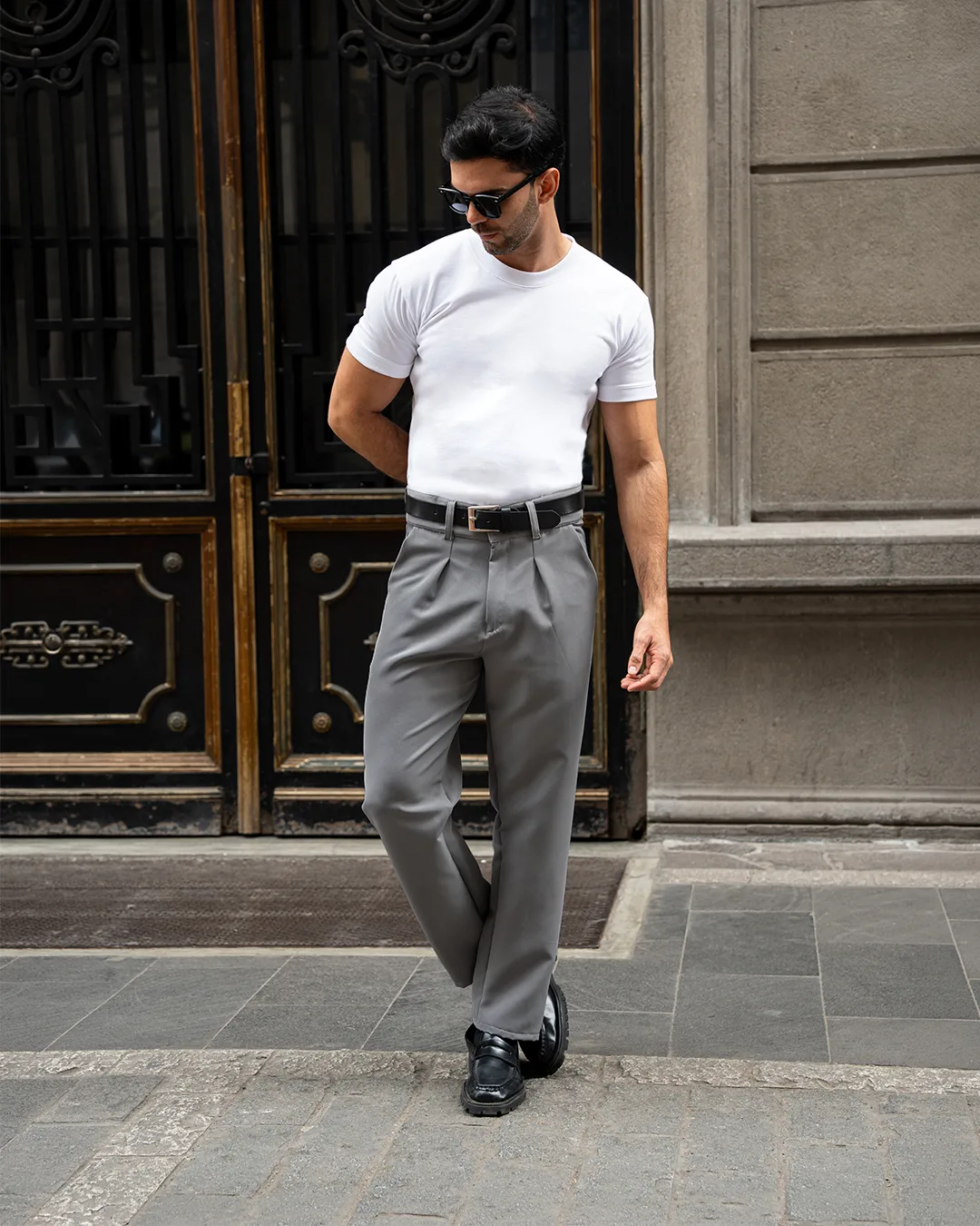 PANTALON CLASICO PLOMO RATA